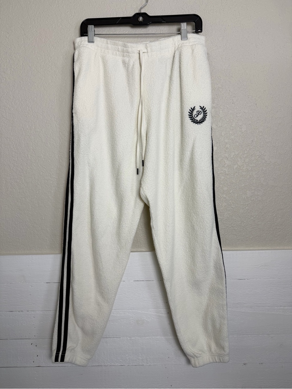 PINK Victoria’s Secret Jogger Sweatpants Women’s Sz Large Ivory Pants Gym Lounge